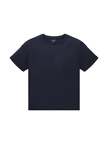 TOM TAILOR Mädchen Kinder T-Shirt mit Brusttasche 1035126, Blau, 164 von TOM TAILOR