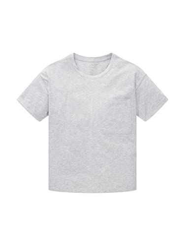 TOM TAILOR Mädchen Kinder T-Shirt mit Brusttasche 1035126, Grau, 128 von TOM TAILOR