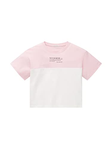 TOM TAILOR Mädchen Kinder T-Shirt mit Colorblock 1033114, Pink, 128 von TOM TAILOR