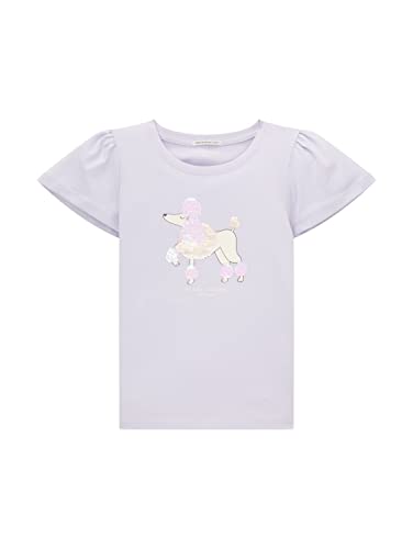 TOM TAILOR Mädchen Kinder T-Shirt mit Fügelärmeln & Print 1035170, Lila, 104-110 von TOM TAILOR