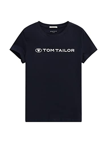 TOM TAILOR Mädchen Kinder T-Shirt mit Logoprint 1033812, Blau, 128 von TOM TAILOR