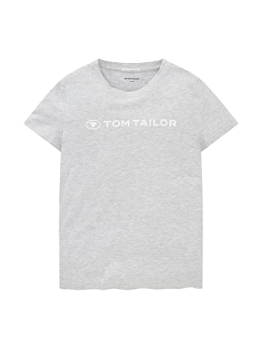 TOM TAILOR Mädchen Kinder T-Shirt mit Logoprint 1033812, Grau, 128 von TOM TAILOR