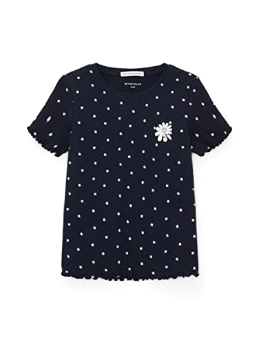 TOM TAILOR Mädchen Kinder T-Shirt mit Muster 1035165, Blau, 92-98 von TOM TAILOR