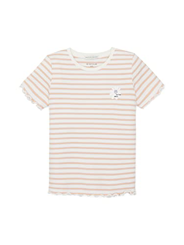 TOM TAILOR Mädchen Kinder T-Shirt mit Muster 1035165, Weiß, 104-110 von TOM TAILOR