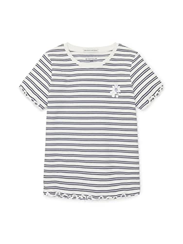 TOM TAILOR Mädchen Kinder T-Shirt mit Muster 1035165, Weiß, 104-110 von TOM TAILOR