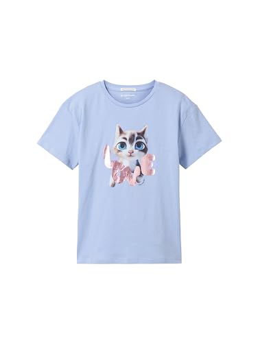 TOM TAILOR Mädchen Kinder T-Shirt mit Print, 11530 - Calm Blue, 116/122 von TOM TAILOR