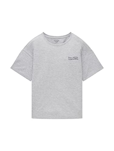 TOM TAILOR Mädchen Kinder T-Shirt mit Print 1035118, Grau, 128 von TOM TAILOR