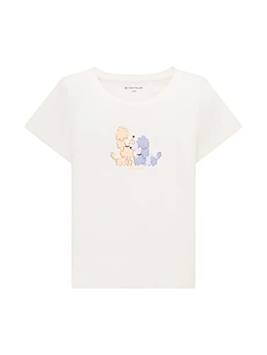 TOM TAILOR Mädchen Kinder T-Shirt mit Print 1035155, Weiß, 92-98 von TOM TAILOR