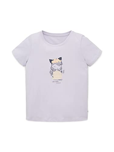 TOM TAILOR Mädchen Kinder T-Shirt mit Print 1035159, Lila, 116-122 von TOM TAILOR