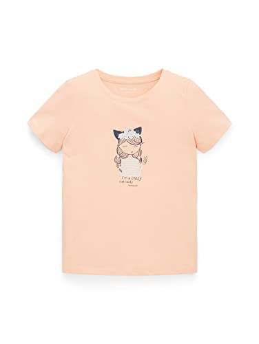 TOM TAILOR Mädchen Kinder T-Shirt mit Print 1035159, Orange, 92-98 von TOM TAILOR