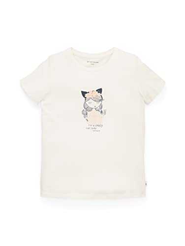 TOM TAILOR Mädchen Kinder T-Shirt mit Print 1035159, Weiß, 104-110 von TOM TAILOR