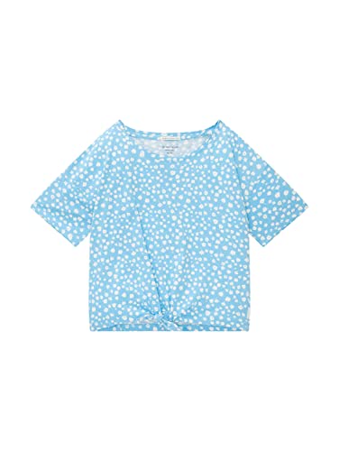 TOM TAILOR Mädchen Kinder T-Shirt mit Print & Knoten 1037172, Blau, 164 von TOM TAILOR