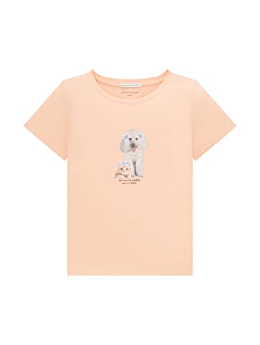 TOM TAILOR Mädchen Kinder T-Shirt mit Pudel-Print 1037128, Orange, 92-98 von TOM TAILOR