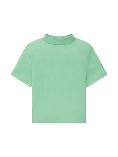 TOM TAILOR Mädchen Kinder T-Shirt mit Rippstruktur 1035123, Grün, 128 von TOM TAILOR