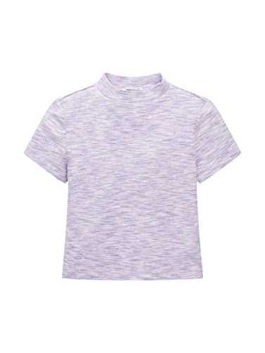 TOM TAILOR Mädchen Kinder T-Shirt mit Rippstruktur 1035131, Lila, 152 von TOM TAILOR