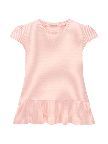 TOM TAILOR Mädchen Kinder T-Shirt mit Streifen 1035201, Weiß, 116-122 von TOM TAILOR