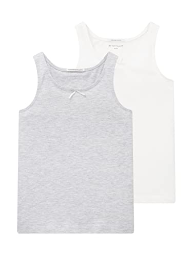 TOM TAILOR Mädchen Kinder Tanktops im Dreierpack 1034770, Weiß, 128-134 von TOM TAILOR