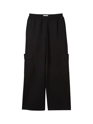 TOM TAILOR Mädchen Kinder Wide Leg Sweat Cargo Hose,14482 - deep Black, 134 von TOM TAILOR