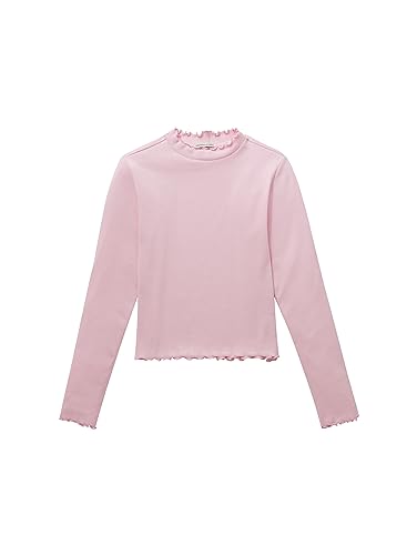 TOM TAILOR Mädchen 1037710 Langarmshirt mit Rippstruktur, 32267-sweet pink, 152 von TOM TAILOR