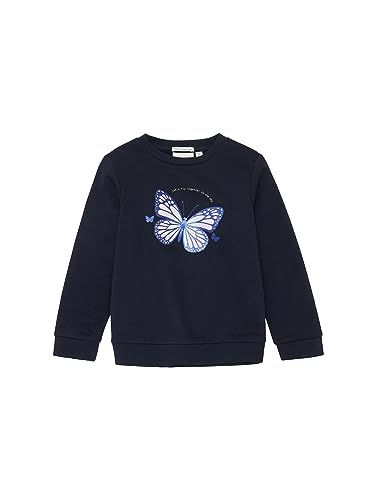 TOM TAILOR Mädchen 1037949 Sweatshirt mit Schmetterling-Print, 10668-sky Captain Blue, 116/122 von TOM TAILOR