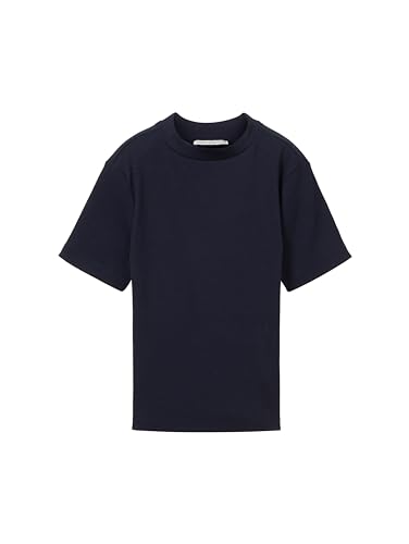 TOM TAILOR Mädchen Kinder Basic T-Shirt mit Rippstruktur, 10668 - Sky Captain Blue, 152 von TOM TAILOR