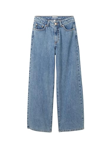 TOM TAILOR Mädchen Kinder Wide Leg Fit Jeans , 10152 - Mid Stone Bright Blue Denim, 128 von TOM TAILOR