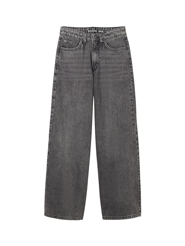 TOM TAILOR Mädchen Kinder Wide Leg Fit Jeans, 10219 - Used Mid Stone Grey Denim, 158 von TOM TAILOR