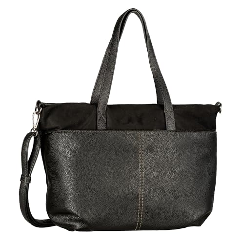 TOM TAILOR Miha Damen Shopper Umhängetasche Reißverschluss Groß Schwarz von TOM TAILOR