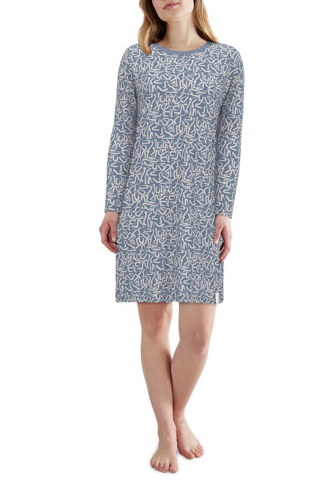 TOM TAILOR Nachthemd TOM TAILOR Damen Nachthemd blau bedruckt (1-tlg) von TOM TAILOR