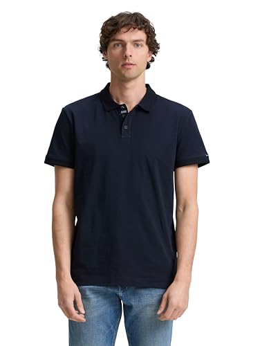TOM TAILOR Piqué Poloshirt mit Stretch, Washed Out Middle Blue, XS von TOM TAILOR