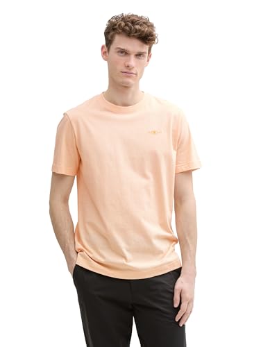 TOM TAILOR Herren T-Shirt mit Logo-Print, Orange, L TOM TAILOR Herren T-Shirt mit Logo-Print, Orange, L von TOM TAILOR
