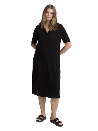 TOM TAILOR Damen 1047151 Kleid, 14482-Deep Black, 54 Größen von TOM TAILOR