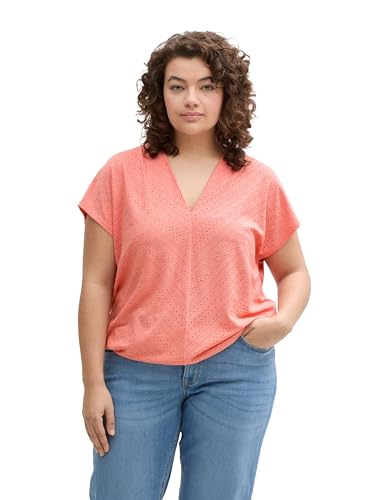 TOM TAILOR Damen 1047157 T-Shirt, 14980-Rosewood Pink, 54 Größen von TOM TAILOR
