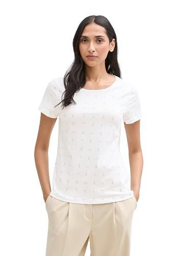 TOM TAILOR Plussize Plus Size - Langarmshirt mit Streifenmuster, Offwhite Navy Regular Stripe, 48 von TOM TAILOR