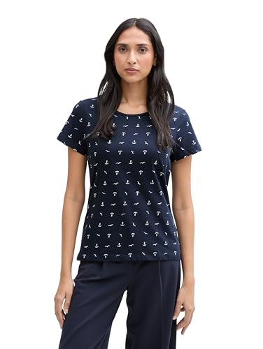 TOM TAILOR Plussize Plus Size - T-Shirt im Material-Mix, Berry Red, 52 von TOM TAILOR