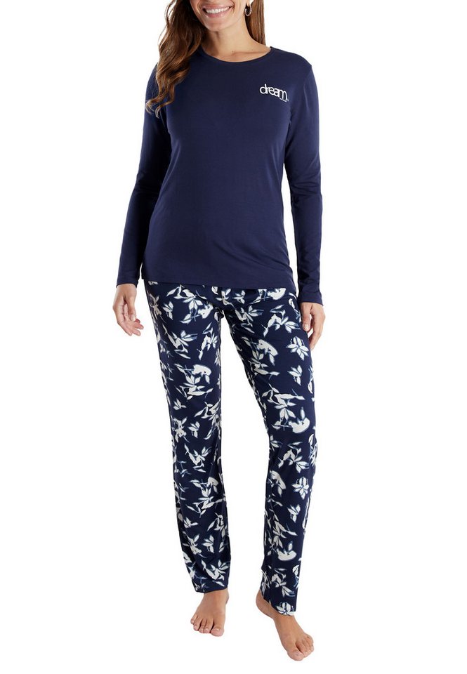 TOM TAILOR Pyjama TOM TAILOR Damen Pyjama blau bedruckt (1 tlg) von TOM TAILOR