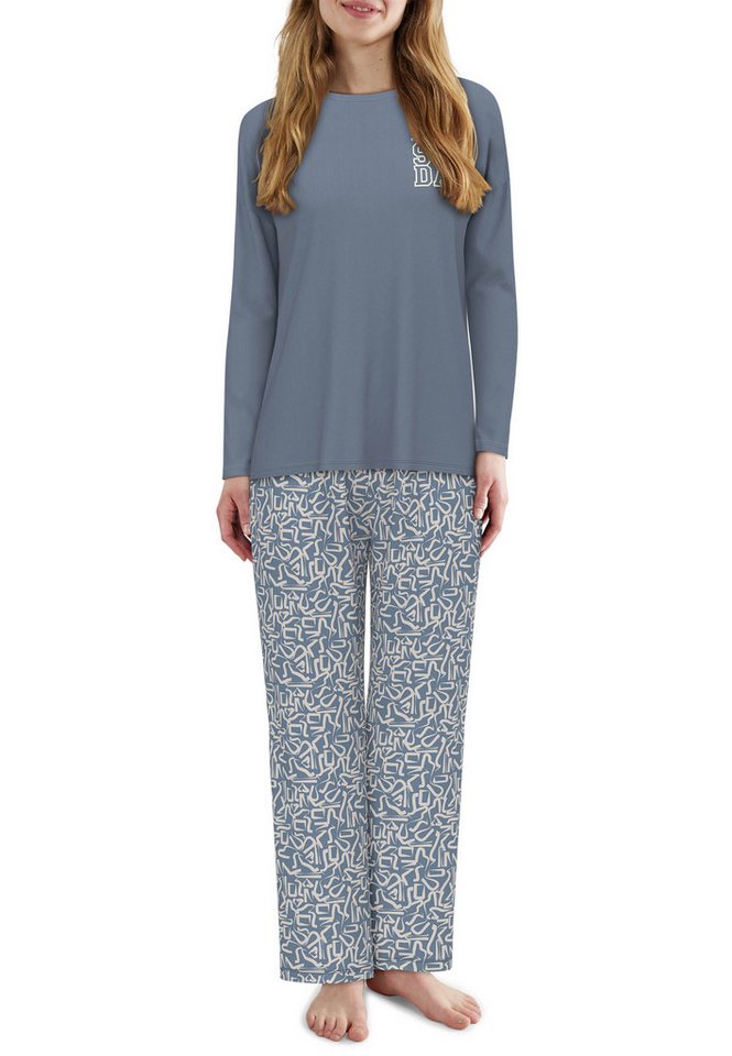 TOM TAILOR Pyjama TOM TAILOR Damen Pyjama blau bedruckt (1 tlg) von TOM TAILOR