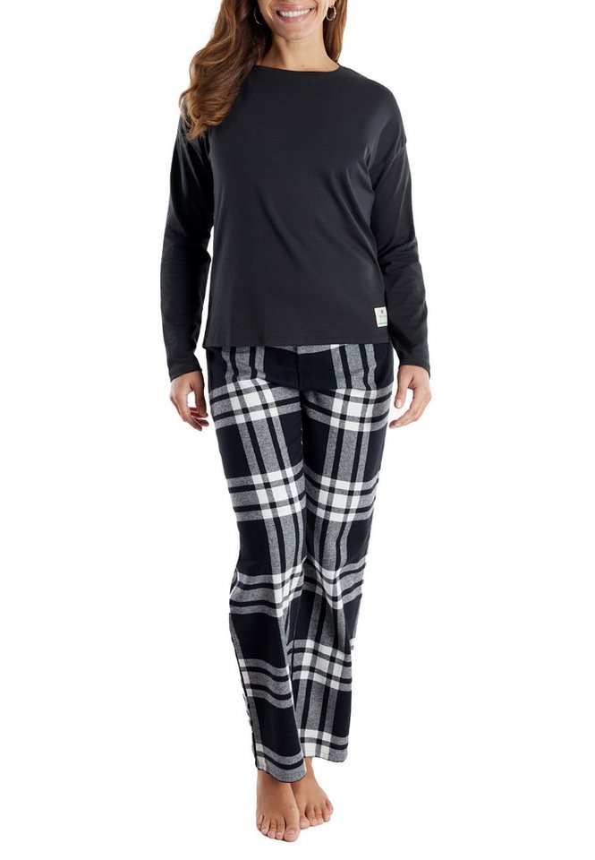 TOM TAILOR Pyjama TOM TAILOR Damen Pyjama grau kariert (1 tlg) von TOM TAILOR