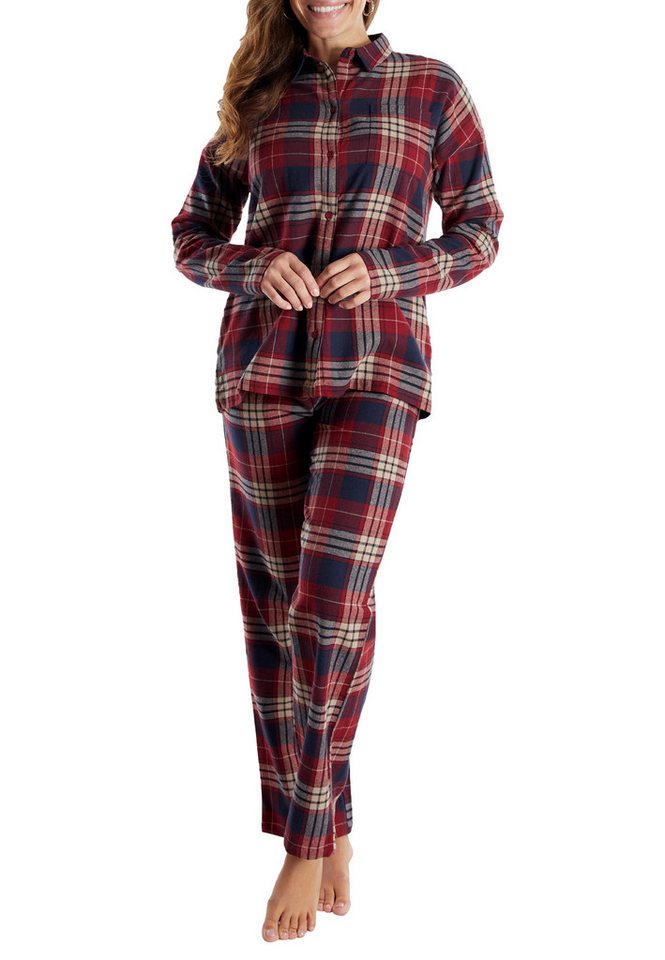 TOM TAILOR Pyjama TOM TAILOR Damen Pyjama rot kariert (1 tlg) von TOM TAILOR