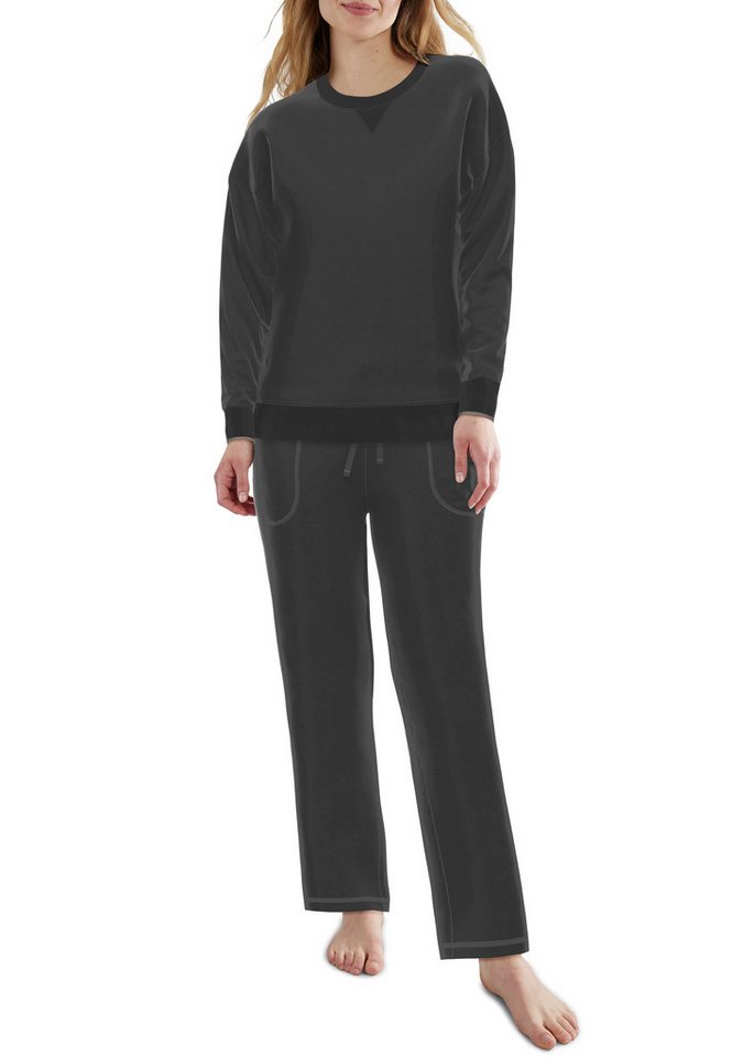 TOM TAILOR Pyjama TOM TAILOR Damen Pyjama schwarz uni (1 tlg) von TOM TAILOR