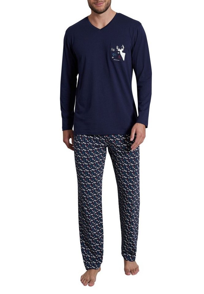 TOM TAILOR Pyjama TOM TAILOR Herren Pyjama blau Motivprint (1 tlg) von TOM TAILOR