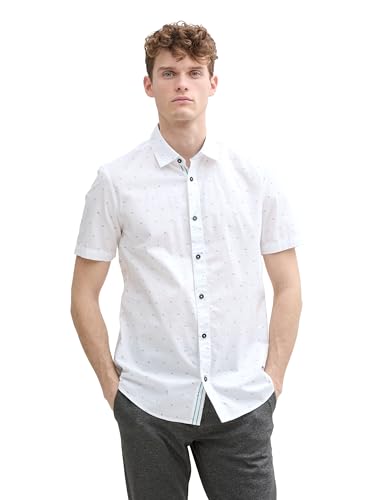 TOM TAILOR Regular Fit Hemd mit Turn-up-Funktion, White, S von TOM TAILOR