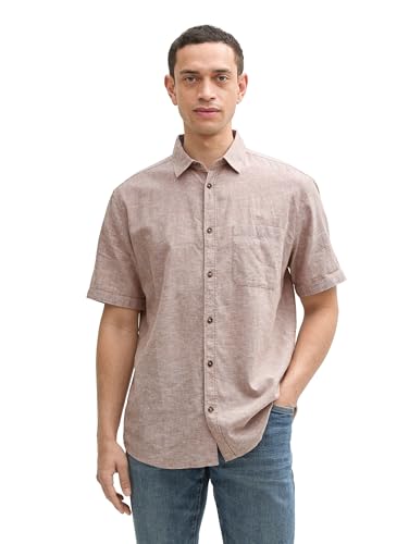 TOM TAILOR Regular Fit Kurzarmhemd mit Brusttasche, Bright Mint Structure, S von TOM TAILOR