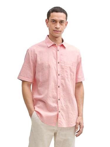 TOM TAILOR Regular Fit Kurzarmhemd mit Brusttasche, Dove Blue Structure, XS von TOM TAILOR