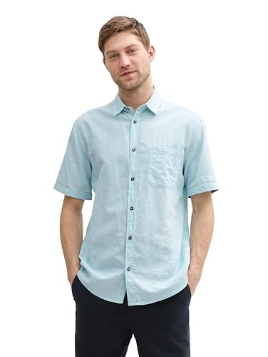 TOM TAILOR Regular Fit Kurzarmhemd mit Karomuster, Navy Multicol Check, S von TOM TAILOR