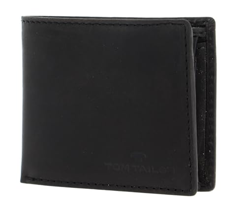 TOM TAILOR Ron Herren Geldbörse Klein Querformat RFID Leder Klein Schwarz von TOM TAILOR