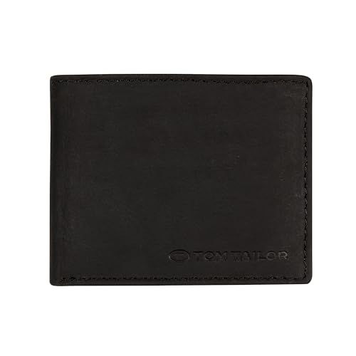 TOM TAILOR Ron Herren Geldbörse Querformat RFID Leder Mittelgroß Schwarz von TOM TAILOR