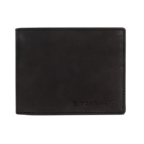 TOM TAILOR Ron Herren Geldbörse Querformat RFID Leder Mittelgroß Schwarz von TOM TAILOR