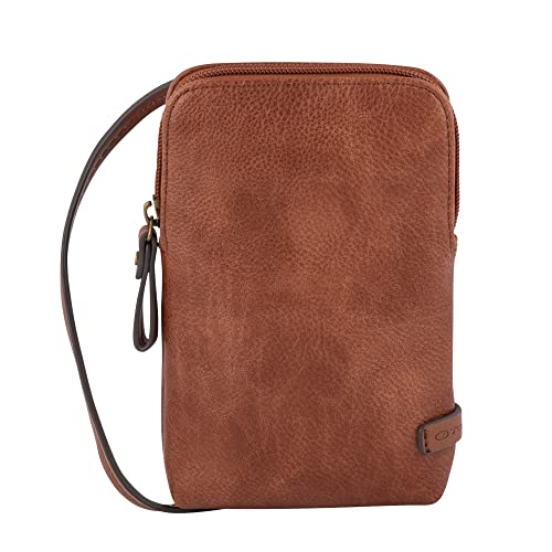 TOM TAILOR Rubiana Damen Handytasche Umhängetasche Mittelgroß Cognac Braun von TOM TAILOR