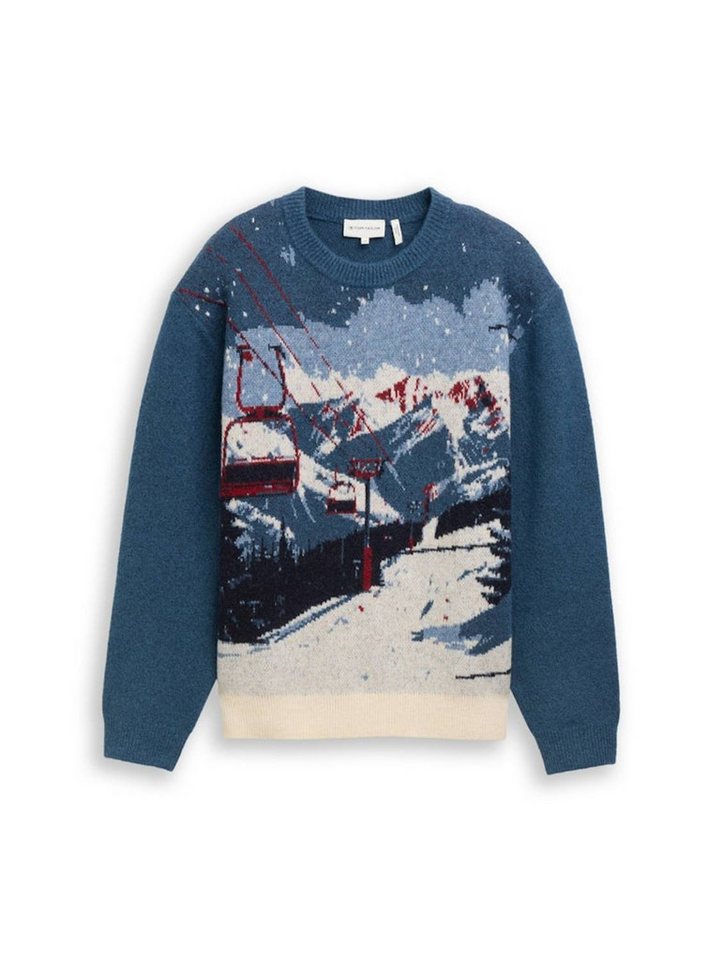 TOM TAILOR Rundhalspullover 1051779 Wollanteil für extra warmen Tragekomfort von TOM TAILOR